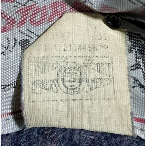 Vintage 80s Lee Storm Rider Sz L Denim Jacket Corduroy Collar Blanket Lined Made - Picture 4 of 14